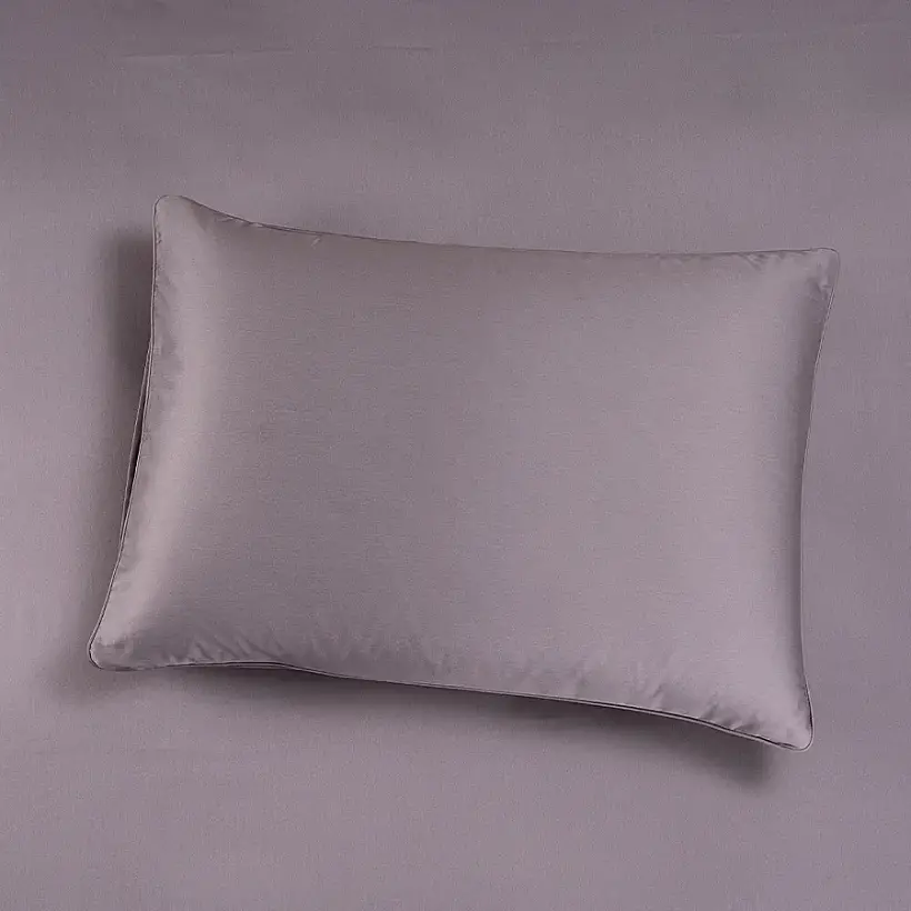 %100 Pamuk Saten 2'li Yastık Kılıfı Antrasit 50x70 cm - Lia Serisi - 