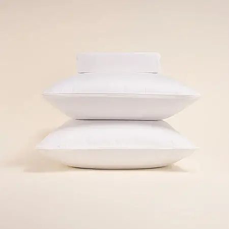 %100 Pamuk Saten 2'li Yastık Kılıfı Beyaz 50x70 cm - Lia Serisi - 1