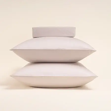 %100 Pamuk Saten 2'li Yastık Kılıfı Gri 50x70 cm - Lia Serisi - 1