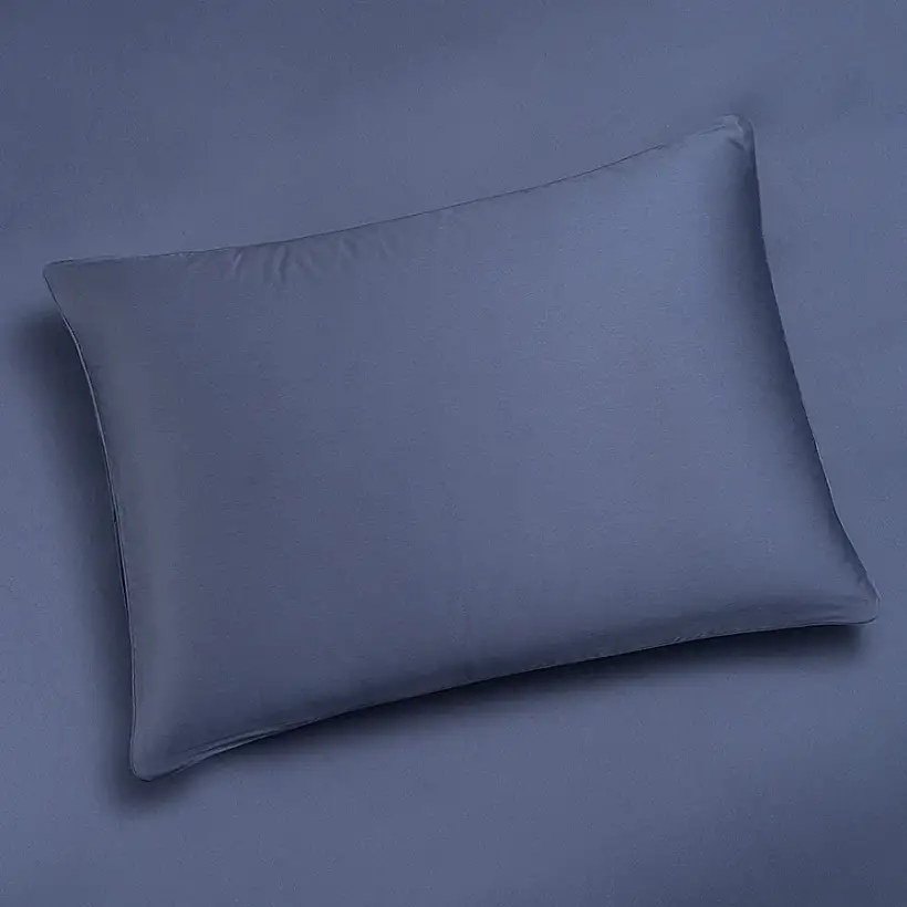 %100 Pamuk Saten 2'li Yastık Kılıfı Lacivert 50x70 cm - Lia Serisi - 