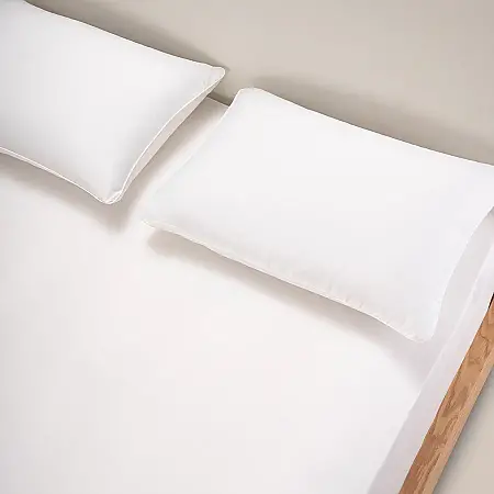 %100 Pamuk Saten 2'li Yastık Kılıfı Beyaz 50x90 cm - Lia Serisi - 2