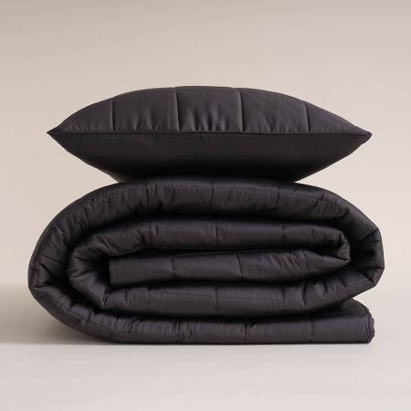 %100 Pamuk Saten Yatak Örtüsü 300x280 cm Antrasit - Lia Serisi - 8