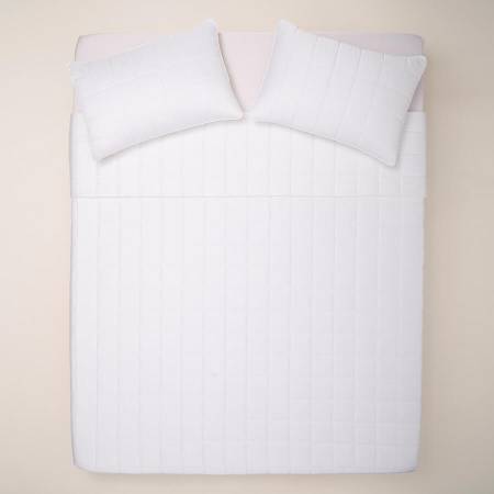 %100 Pamuk Saten Yatak Örtüsü 260x240 cm Beyaz - Lia Serisi - Penelope