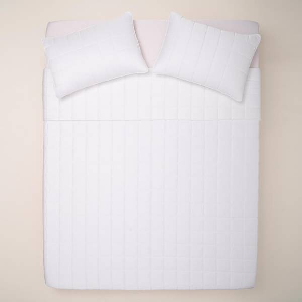 %100 Pamuk Saten Yatak Örtüsü 260x240 cm Beyaz - Lia Serisi - Penelope