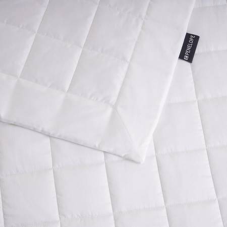 %100 Pamuk Saten Yatak Örtüsü 260x240 cm Beyaz - Lia Serisi - 7