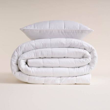 %100 Pamuk Saten Yatak Örtüsü 260x240 cm Beyaz - Lia Serisi - 8