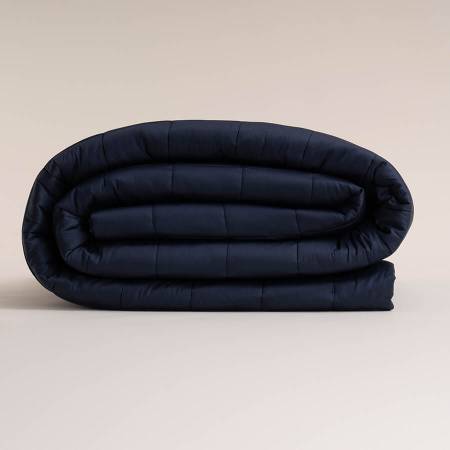 %100 Pamuk Saten Yatak Örtüsü 300x280 cm Lacivert - Lia Serisi - 3