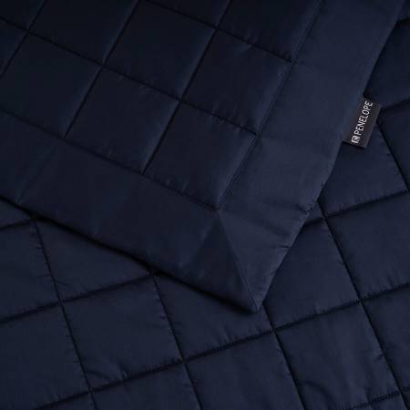 %100 Pamuk Saten Yatak Örtüsü 300x280 cm Lacivert - Lia Serisi - 7