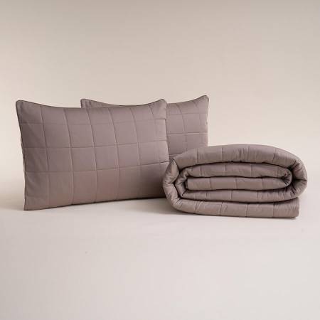 %100 Pamuk Saten Yatak Örtüsü 300x280 cm Taş Rengi - Lia Serisi - 2