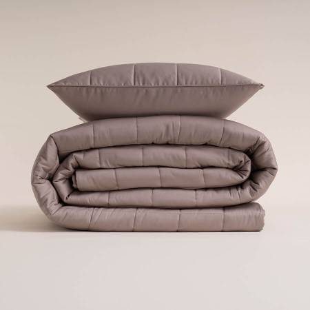 %100 Pamuk Saten Yatak Örtüsü 300x280 cm Taş Rengi - Lia Serisi - 8