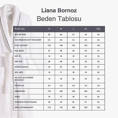 %100 Pamuk Bornoz XL Antrasit - Liana Serisi - 6
