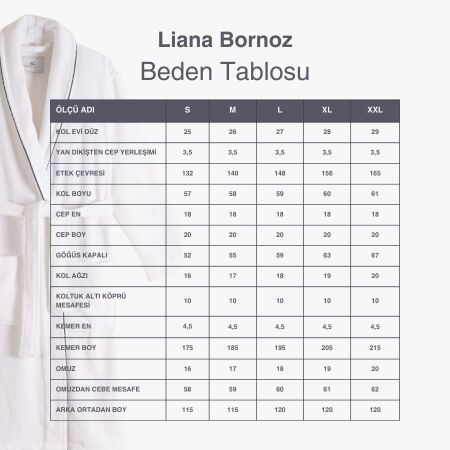 %100 Pamuk Bornoz Lacivert - Liana Serisi - 8