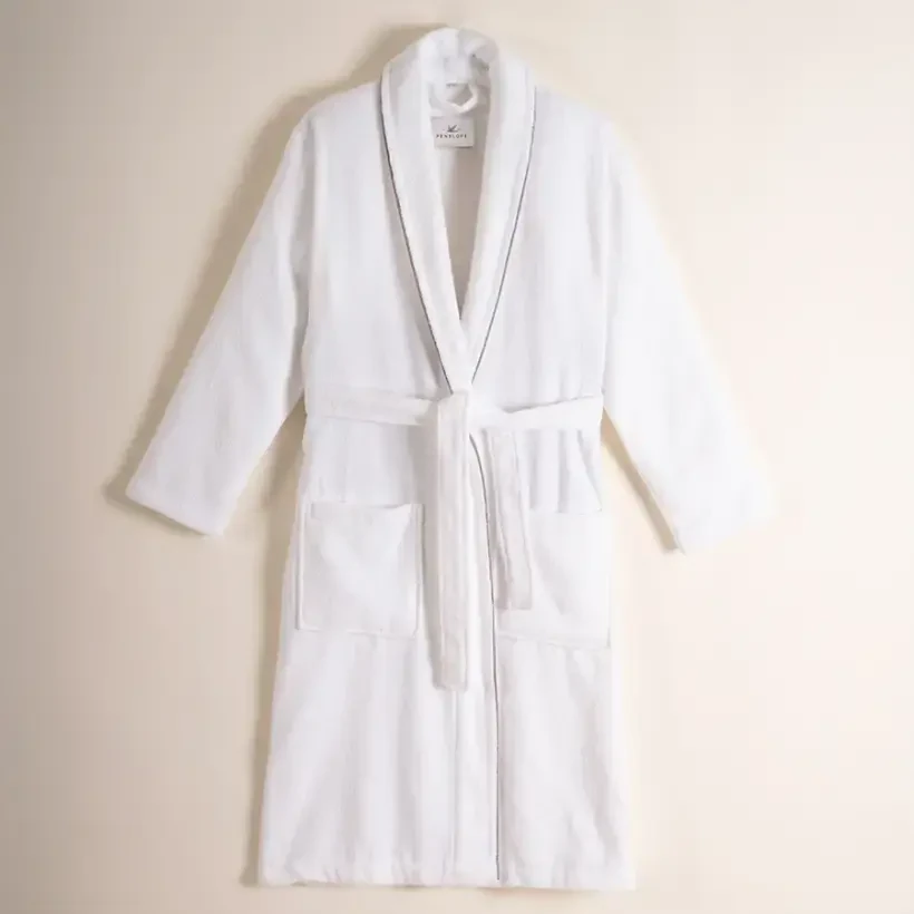 %100 Pamuk Bornoz Taş Rengi L - Liana Serisi - Penelope