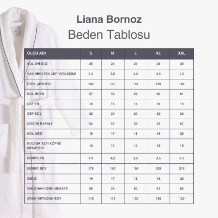 %100 Pamuk Bornoz Taş Rengi XL - Liana Serisi - 7