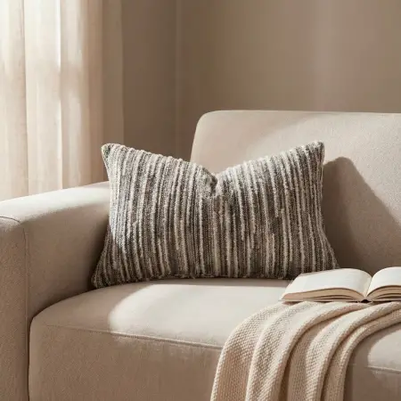 Liora Kırlent Kılıfı 30x50 cm Ekru-Gri - 1