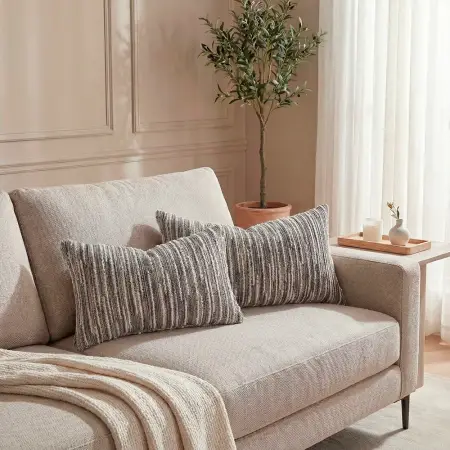 Liora Kırlent Kılıfı 30x50 cm Ekru-Gri - 3