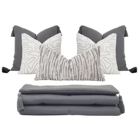 Liora Kırlent Kılıfı 35x70 cm Ekru-Gri - 2