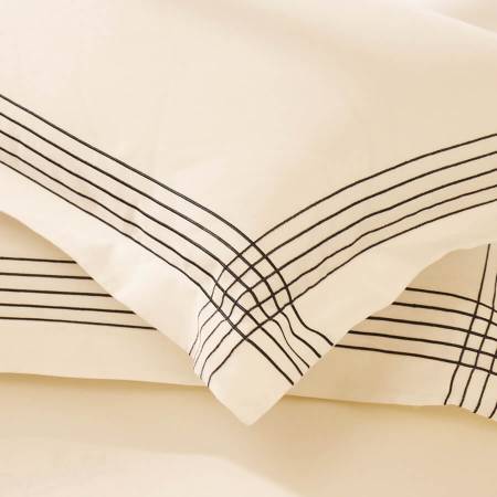 %100 Pamuk Saten 2'li Yastık Kılıfı Lacivert - Loe Serisi - Penelope (1)