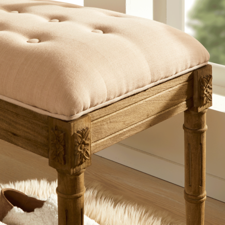 Louvre Bench 120x40x40 cm Krem - Penelope (1)