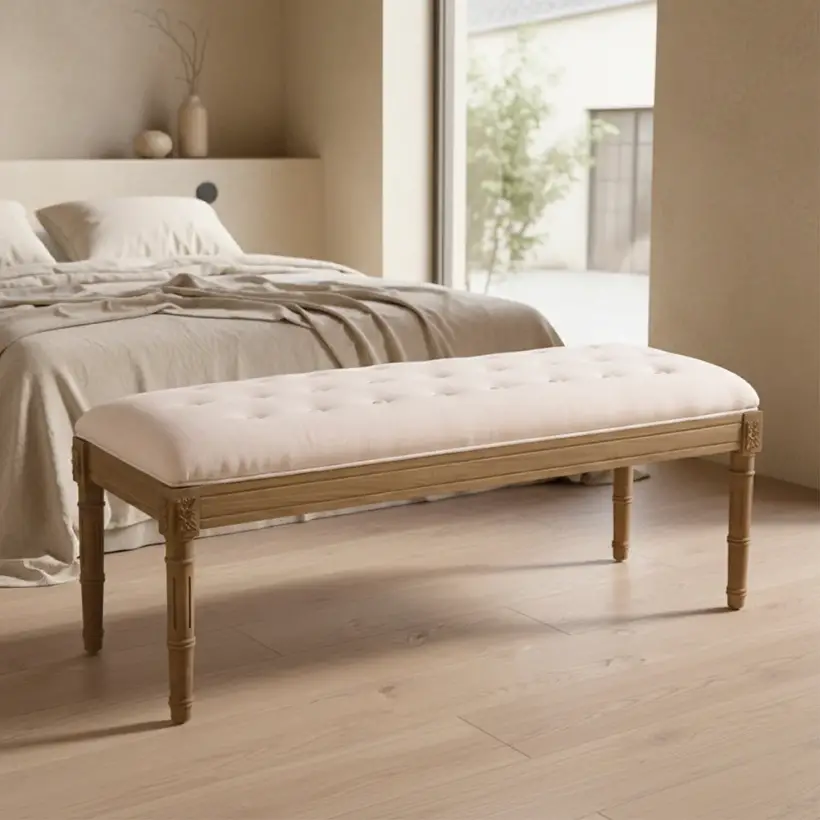 Louvre Bench 120x40x40 cm Krem - Penelope