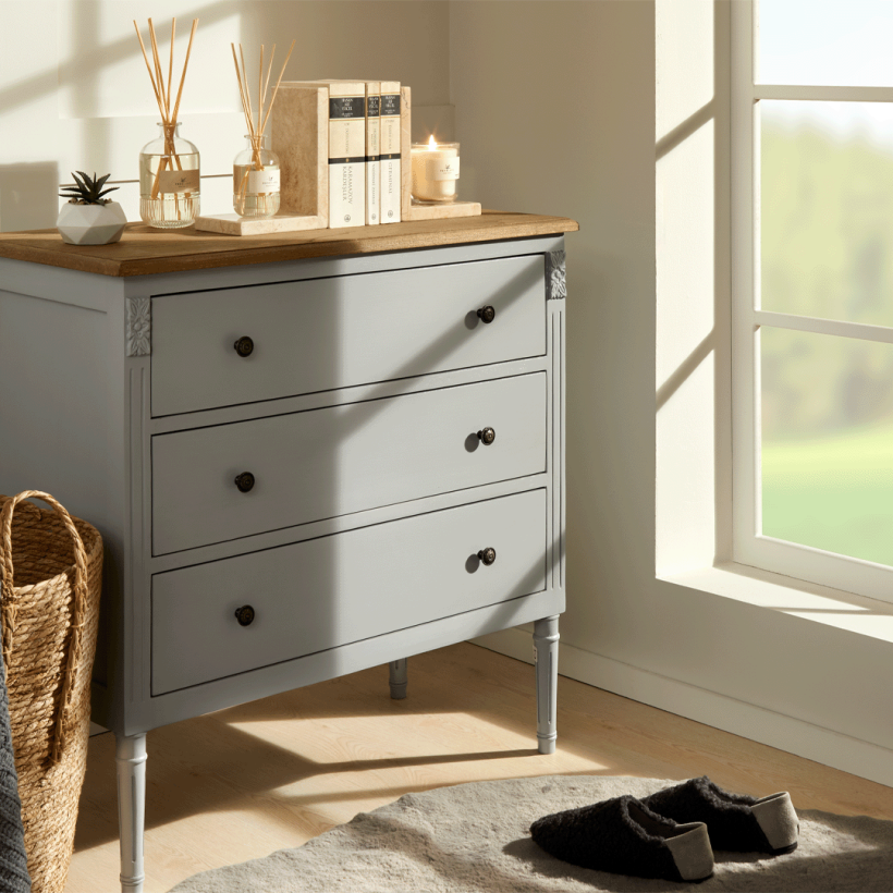 Louvre Şifonyer 80x40x80 cm Gri - Penelope