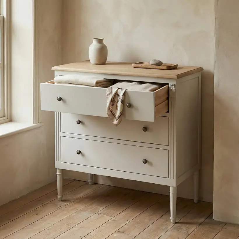 Louvre Şifonyer 80x40x80 cm Krem - Penelope