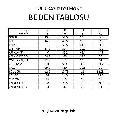 %100 Kaz Tüyü Mont Siyah - Lulu Koleksiyonu - 6