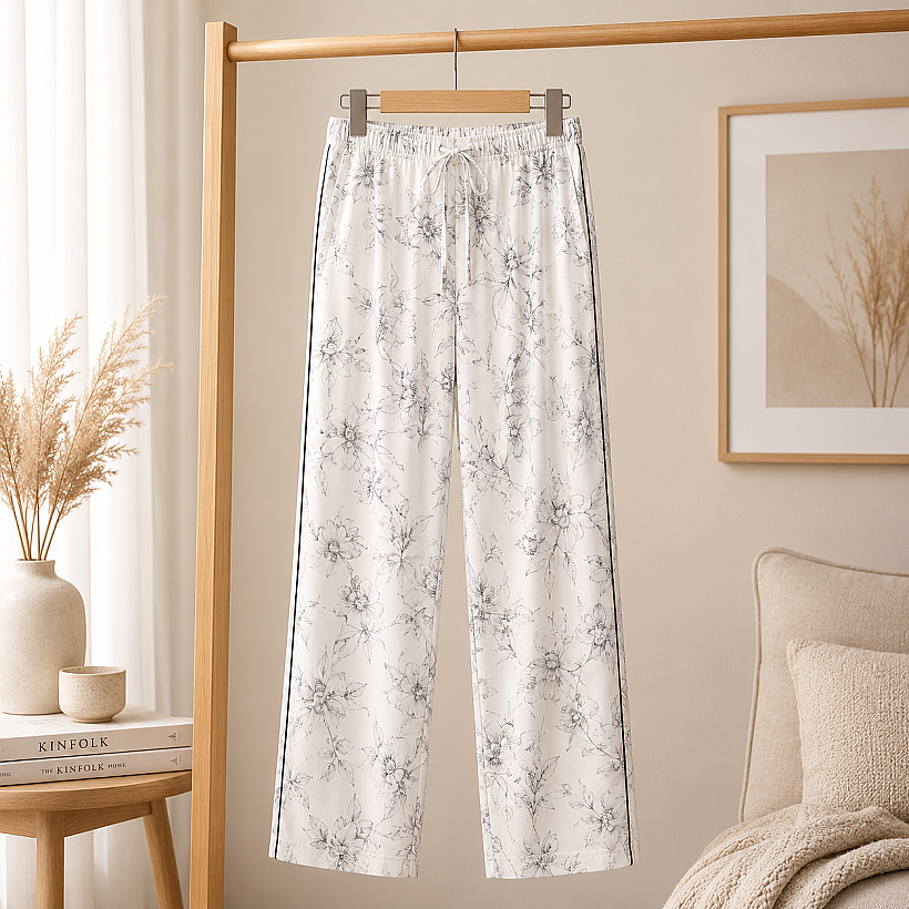 Martına Cepsız Pantolon Desenlı S-M - 