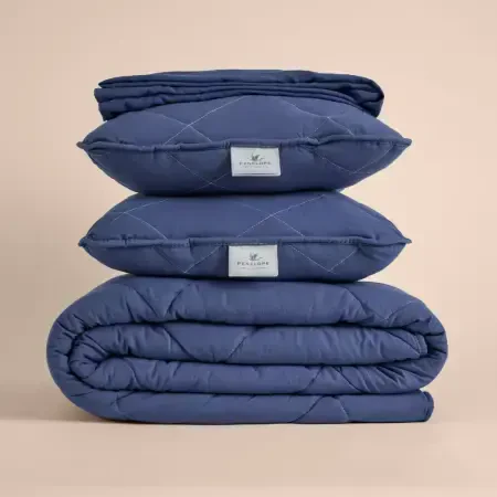 Microfiber Kumaş Çift Kişilik Denim Yastık Yorgan Seti - Colors in Comfort - 1