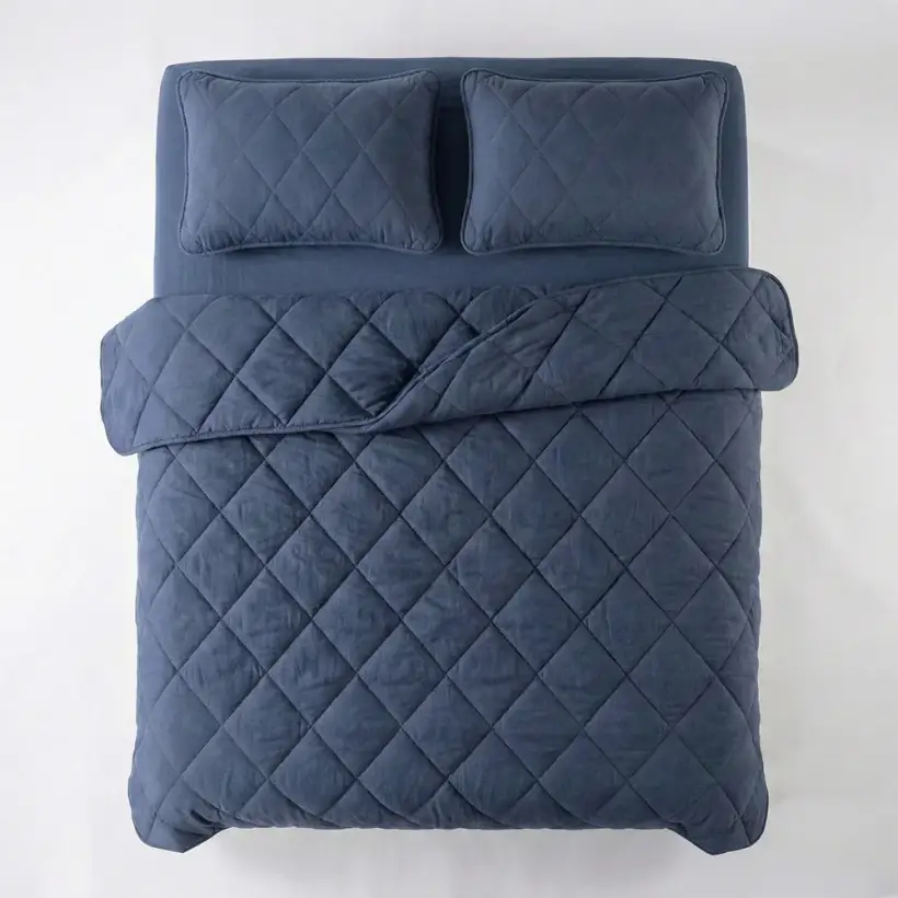 Microfiber Kumaş Çift Kişilik Denim Yastık Yorgan Seti - Colors in Comfort - 