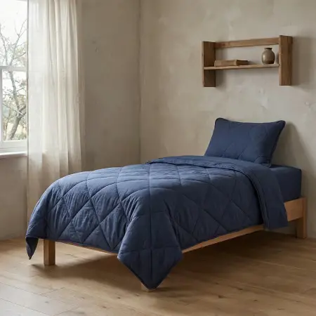 Microfiber Kumaş Tek Kişilik Denim Yastık Yorgan Seti - Colors in Comfort - 1