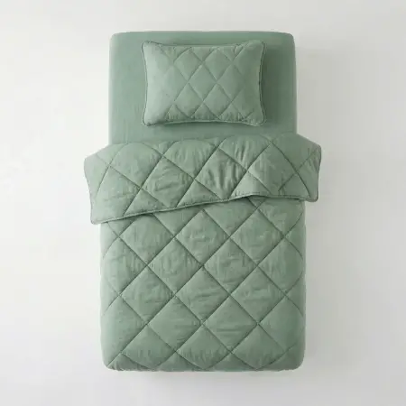 Microfiber Kumaş Tek Kişilik Yeşil Yastık Yorgan Seti - Colors in Comfort - Penelope (1)