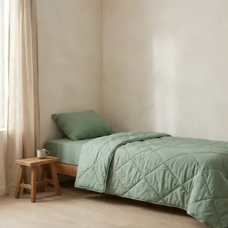 Microfiber Kumaş Tek Kişilik Yeşil Yastık Yorgan Seti - Colors in Comfort - 1