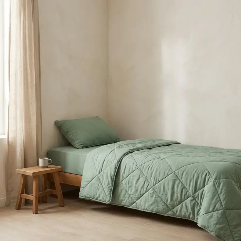 Microfiber Kumaş Tek Kişilik Yeşil Yastık Yorgan Seti - Colors in Comfort - Penelope