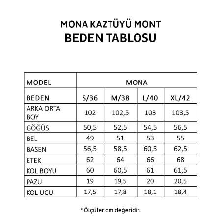 %100 Kaz Tüyü Mont Vizon S - Mona Koleksiyonu - 9