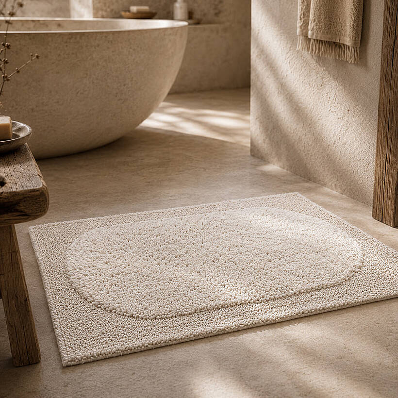 Nira Banyo Paspası Ekru - 60x100 cm - 
