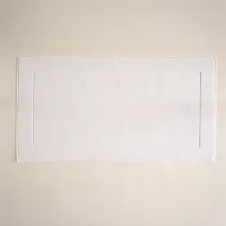 %100 Pamuk Banyo Paspası 60x110 cm Beyaz - Noa Serisi - 1