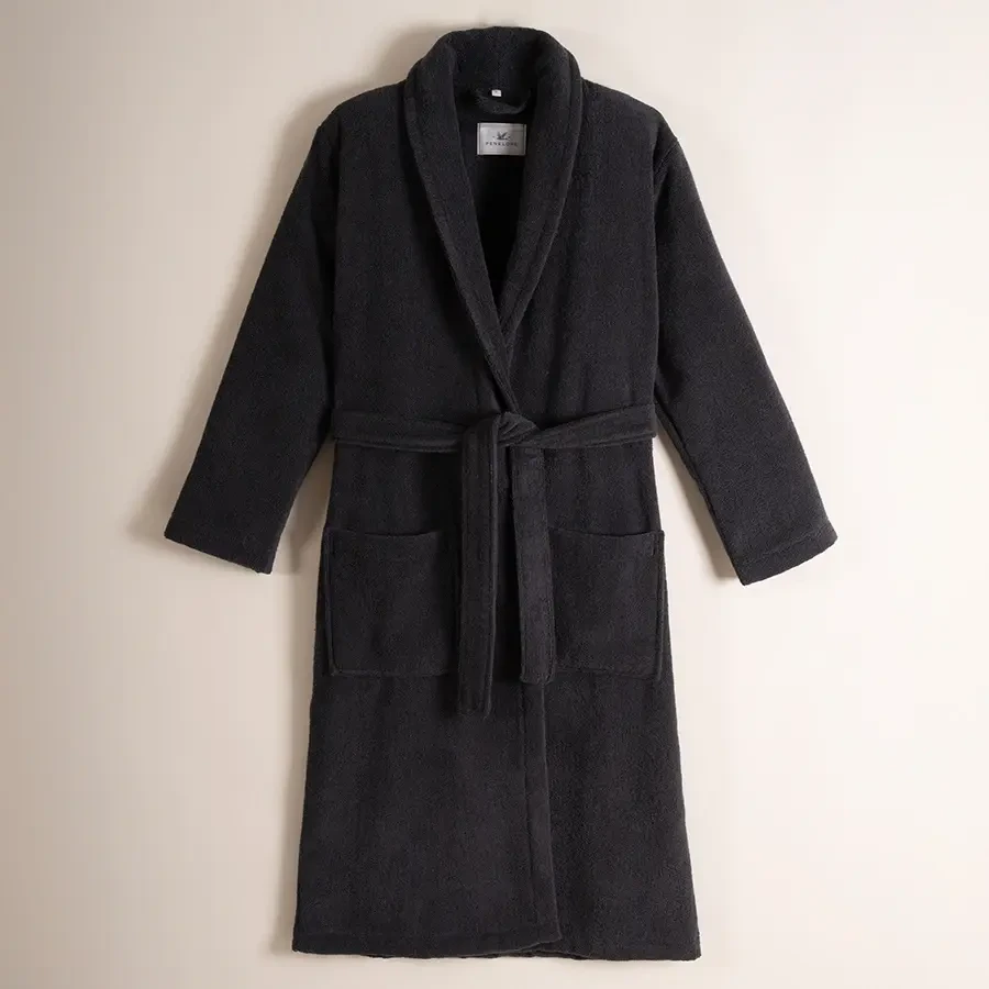 %100 Pamuk Bornoz XL Antrasit - Noa Serisi - Penelope