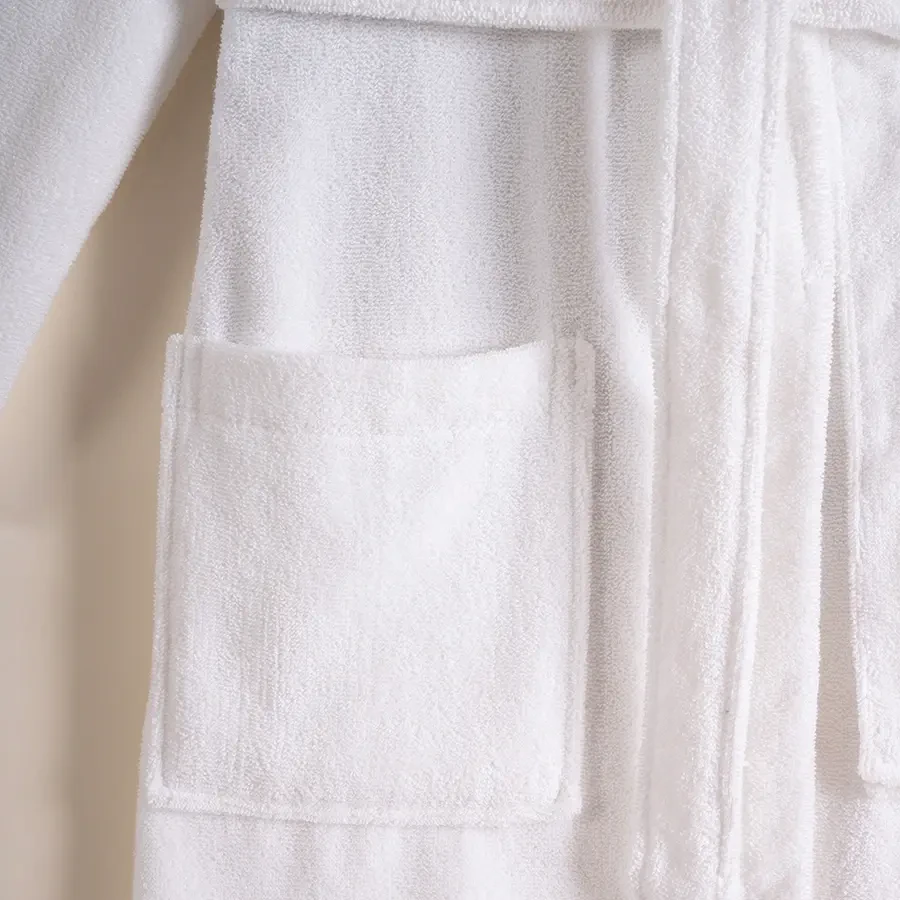 %100 Pamuk Bornoz M Beyaz - Noa Serisi - 5