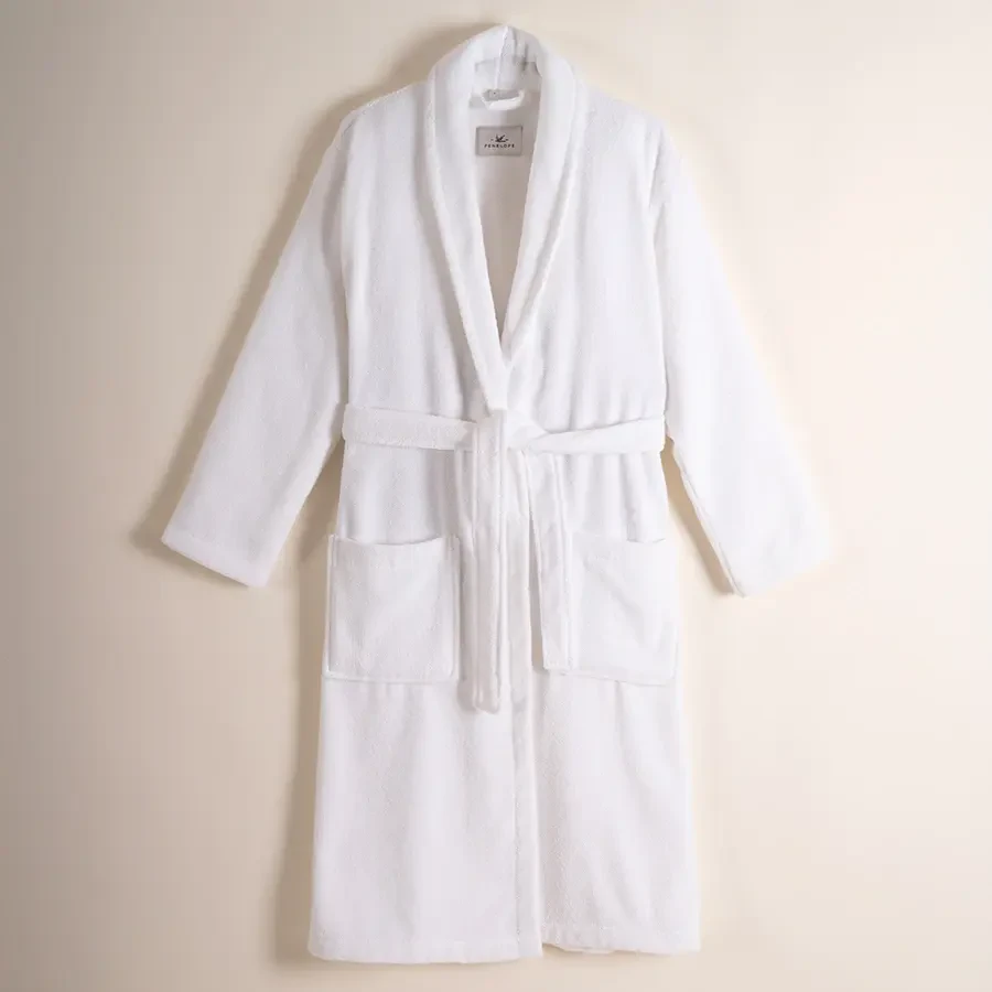 %100 Pamuk Bornoz XL Beyaz - Noa Serisi - Penelope