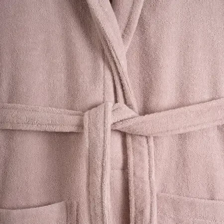 %100 Pamuk Bornoz XXL Pudra - Noa Serisi - 4