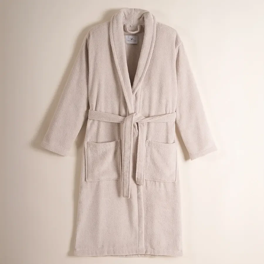 %100 Pamuk Bornoz Taş Rengi L - Noa Serisi - Penelope