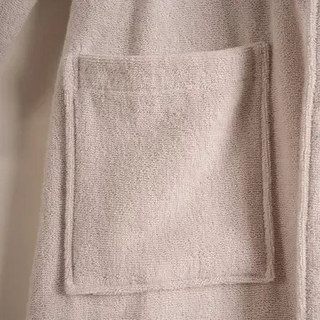 %100 Pamuk Bornoz Taş Rengi M - Noa Serisi - 4