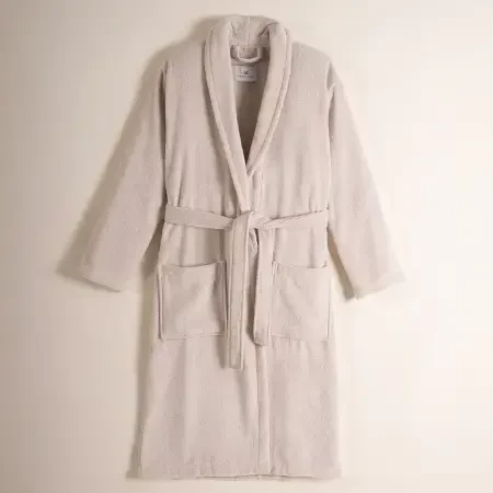 %100 Pamuk Bornoz Taş Rengi S - Noa Serisi - 1