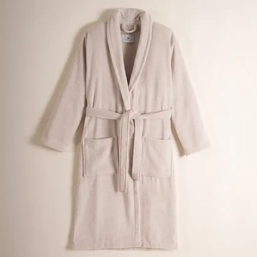 %100 Pamuk Bornoz Taş Rengi S - Noa Serisi - Penelope