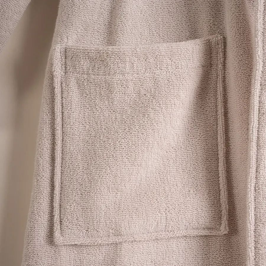 %100 Pamuk Bornoz Taş Rengi XL - Noa Serisi - 4