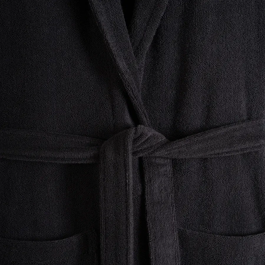 %100 Pamuk Bornoz XXL Antrasit - Noa Serisi - 4