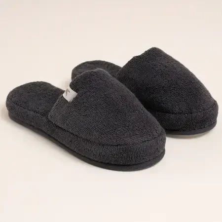 %100 Pamuk Havlu Terlik 36-37 Antrasit - Noa Serisi - 1