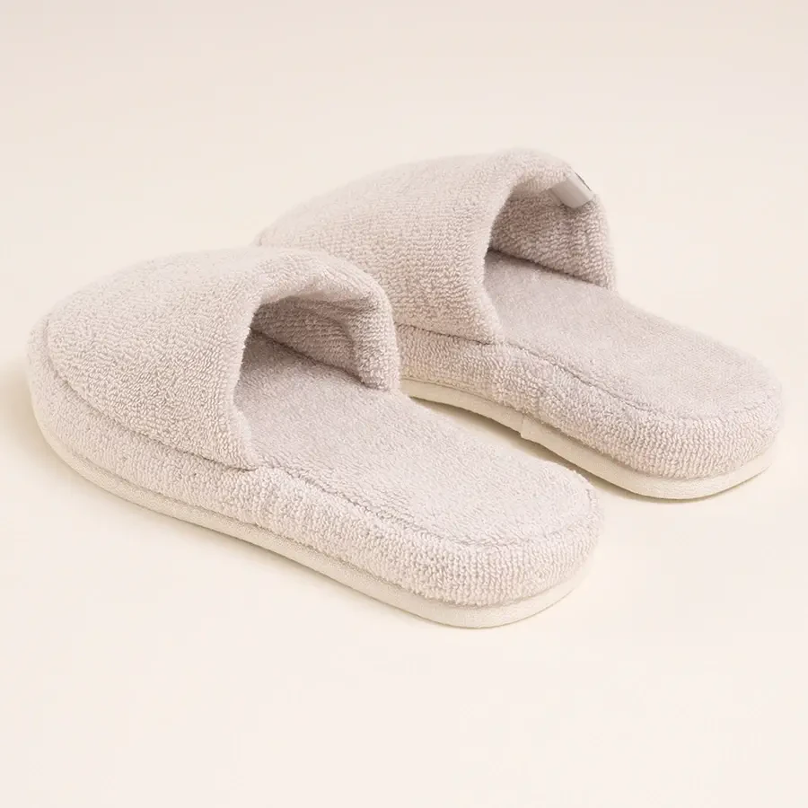 %100 Pamuk Havlu Terlik 40-41 Taş Rengi - Noa Serisi - 4