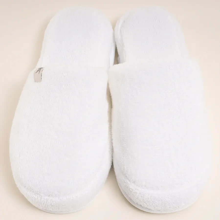 %100 Pamuk Havlu Terlik 42-43 Beyaz - Noa Serisi - 5